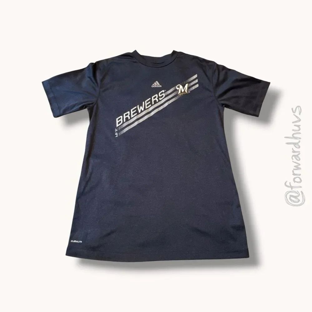 Adidas Milwaukee Brewers Climalite T‑Shirt – Boys Youth XL (18/20)